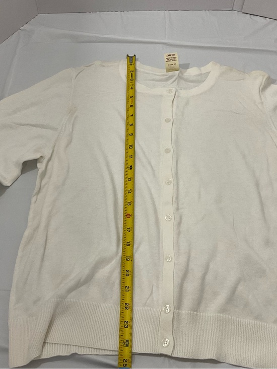 Faded Glory Sweaters - Faded Glory White Button-Front Cardigan Sweater